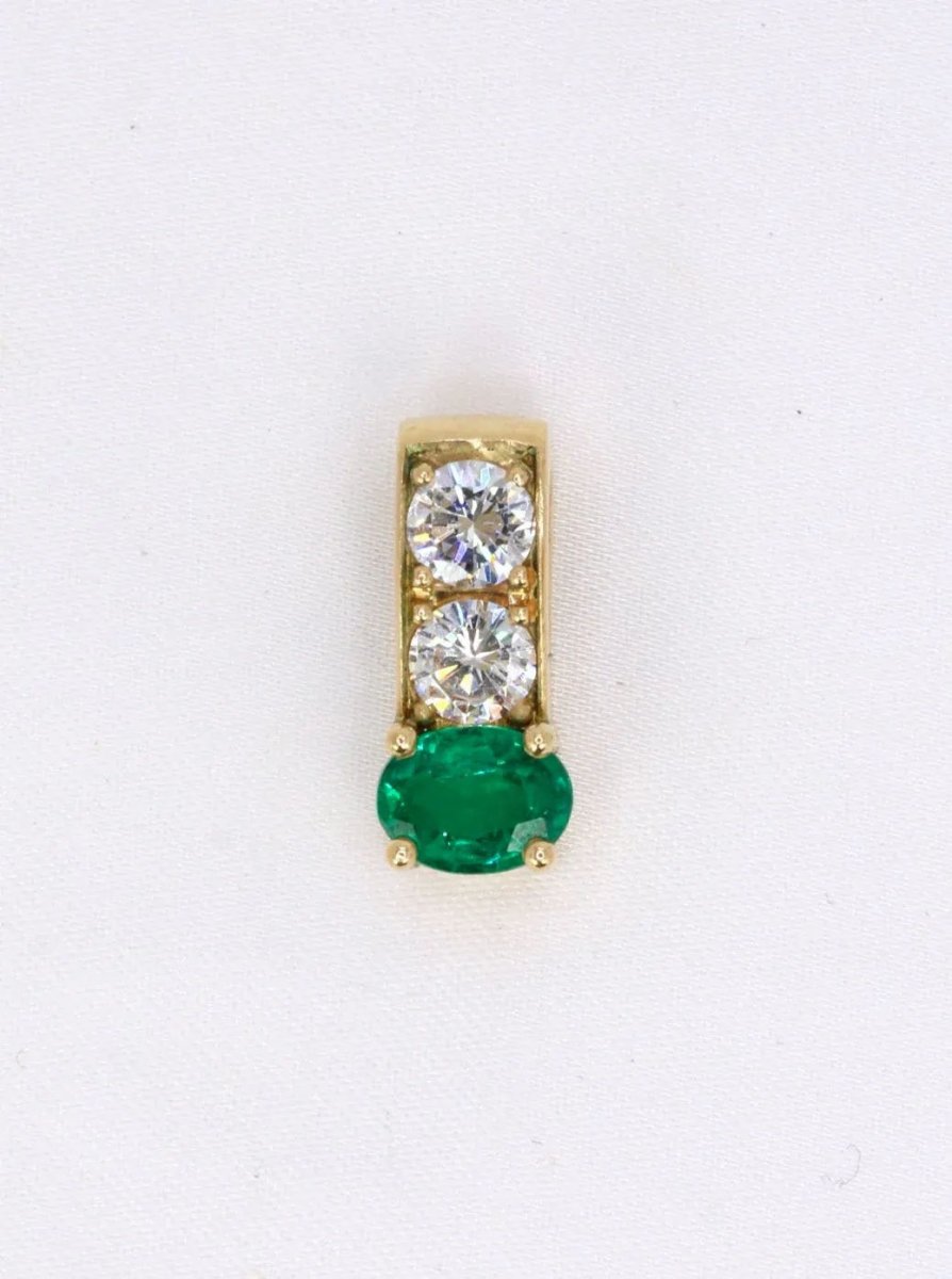 Pendentif vintage émeraude diamants - Castafiore