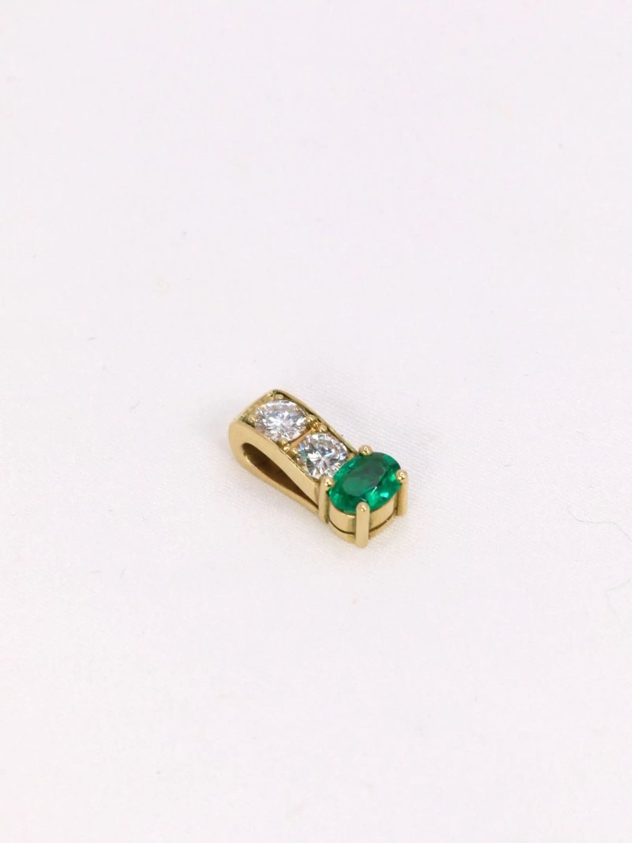 Pendentif vintage émeraude diamants - Castafiore