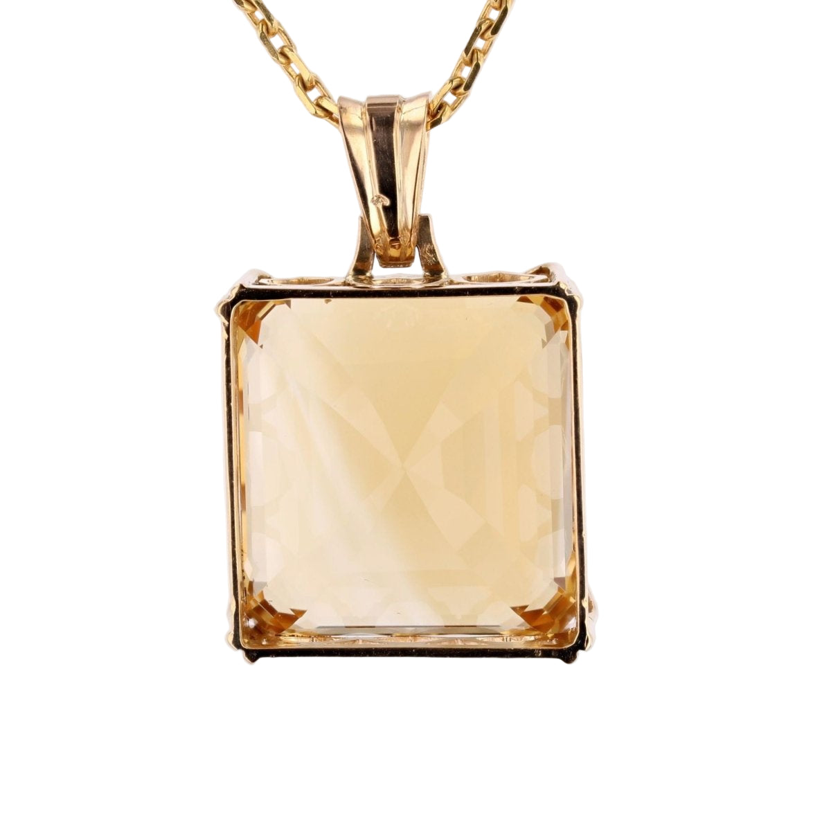 Pendentif vintage en or rose et citrine - Castafiore