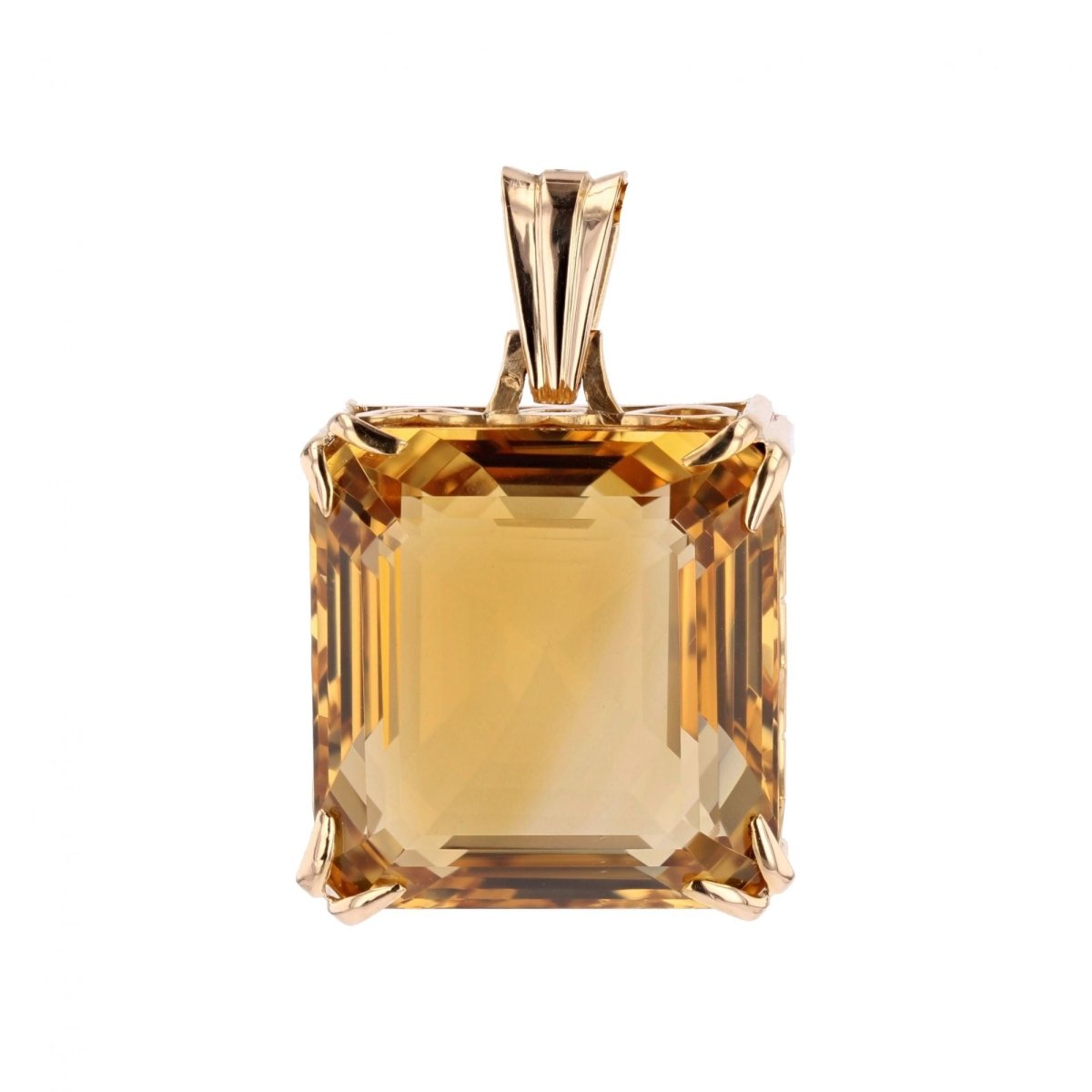 Pendentif vintage en or rose et citrine - Castafiore