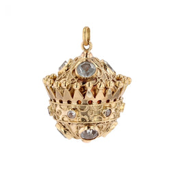 Pendentif VINTAGE Sphère torsadée en or jaune et aigue - marine - Castafiore