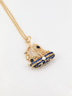 Pendentif vintage Voilier émail - Castafiore