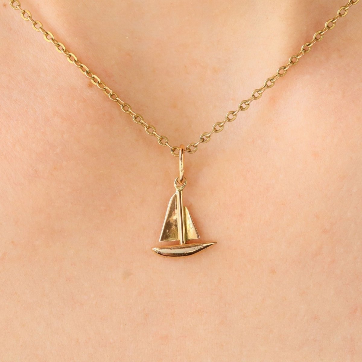 Pendentif voilier en or jaune - Castafiore