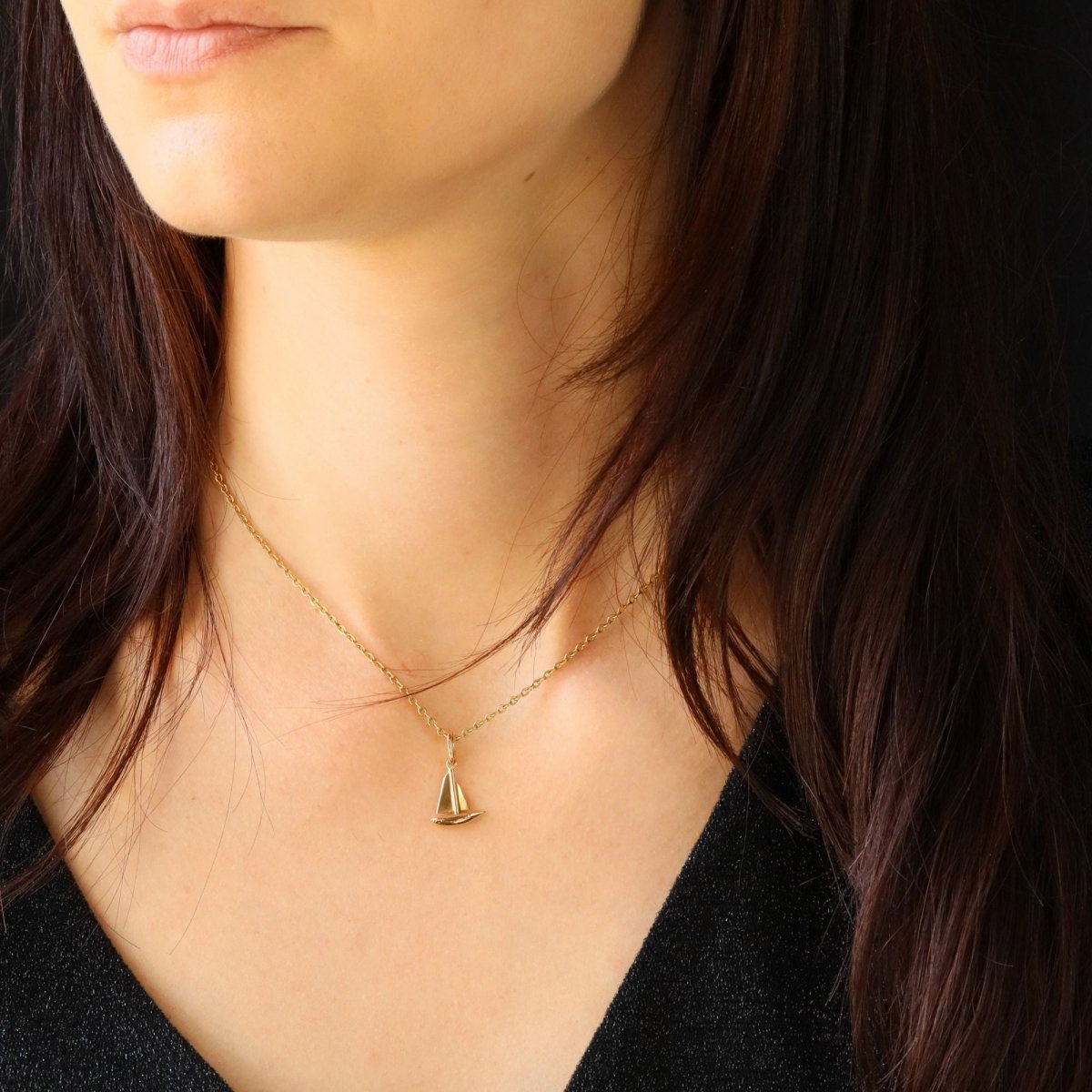 Pendentif voilier en or jaune - Castafiore