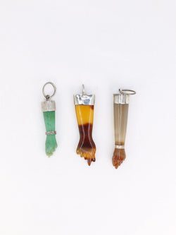 Pendentifs main de figa vintage argent pierres dures - Castafiore