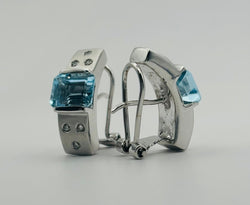 PENDIENTES EN ORO CON TOPACIO Y DIAMANTES - Castafiore