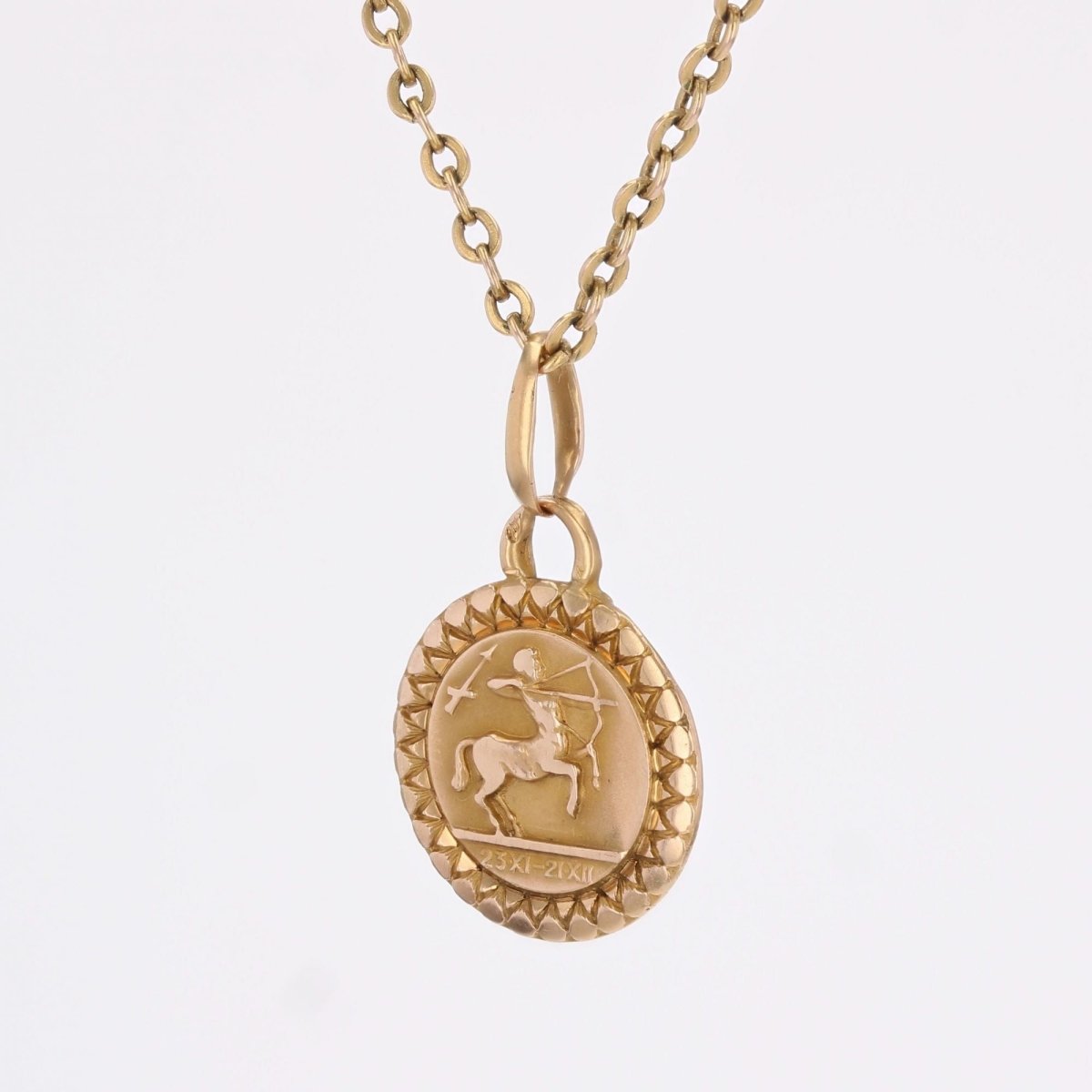 Petite médaille Sagittaire or rose - Castafiore