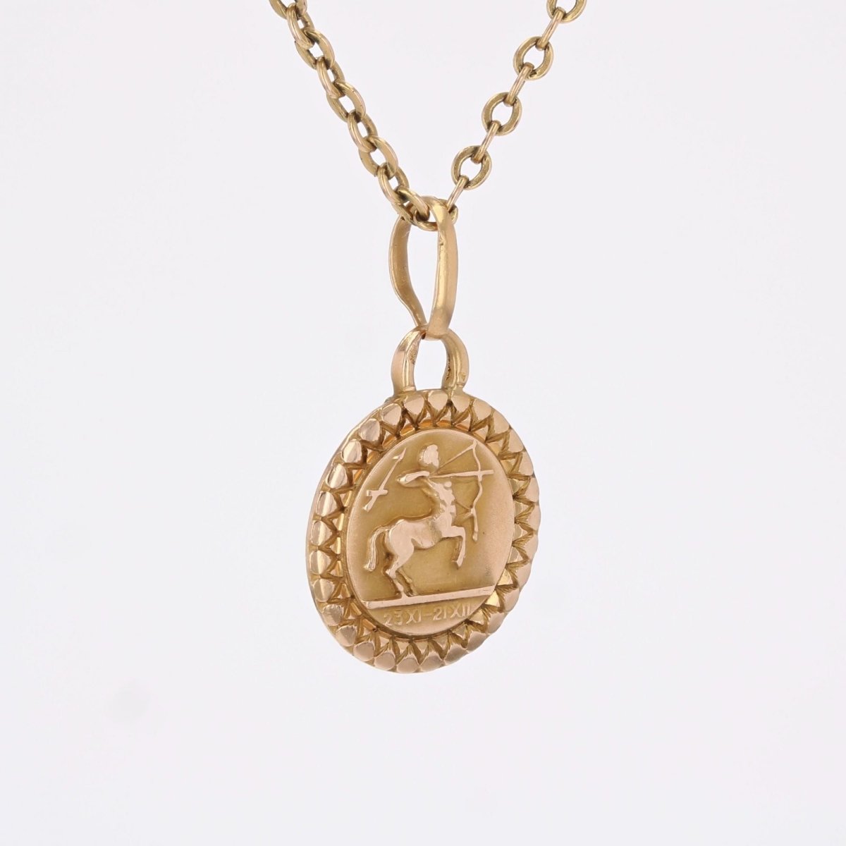Petite médaille Sagittaire or rose - Castafiore