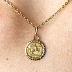 Petite médaille Sagittaire or rose - Castafiore