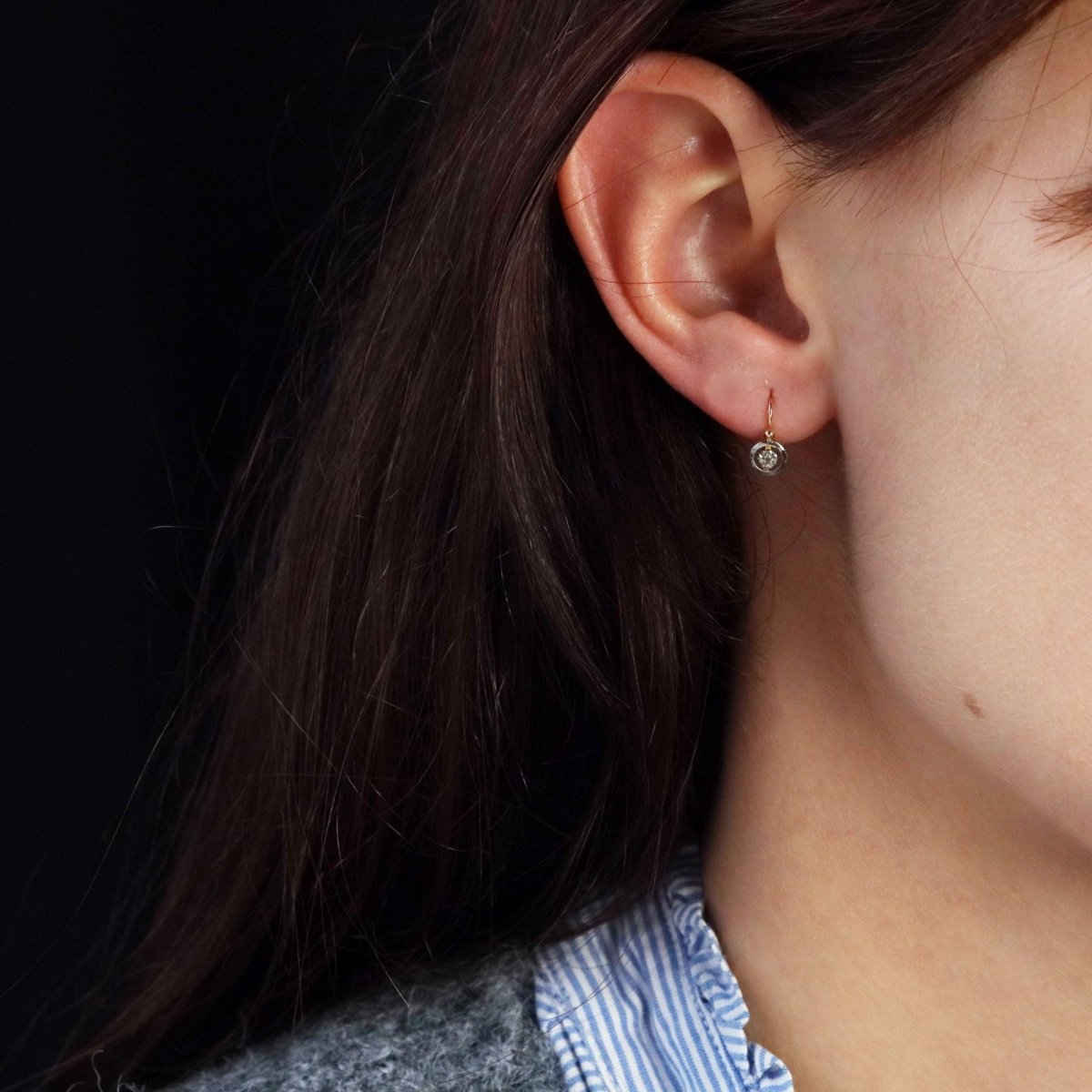 Petites dormeuses anciennes deux ors - Castafiore