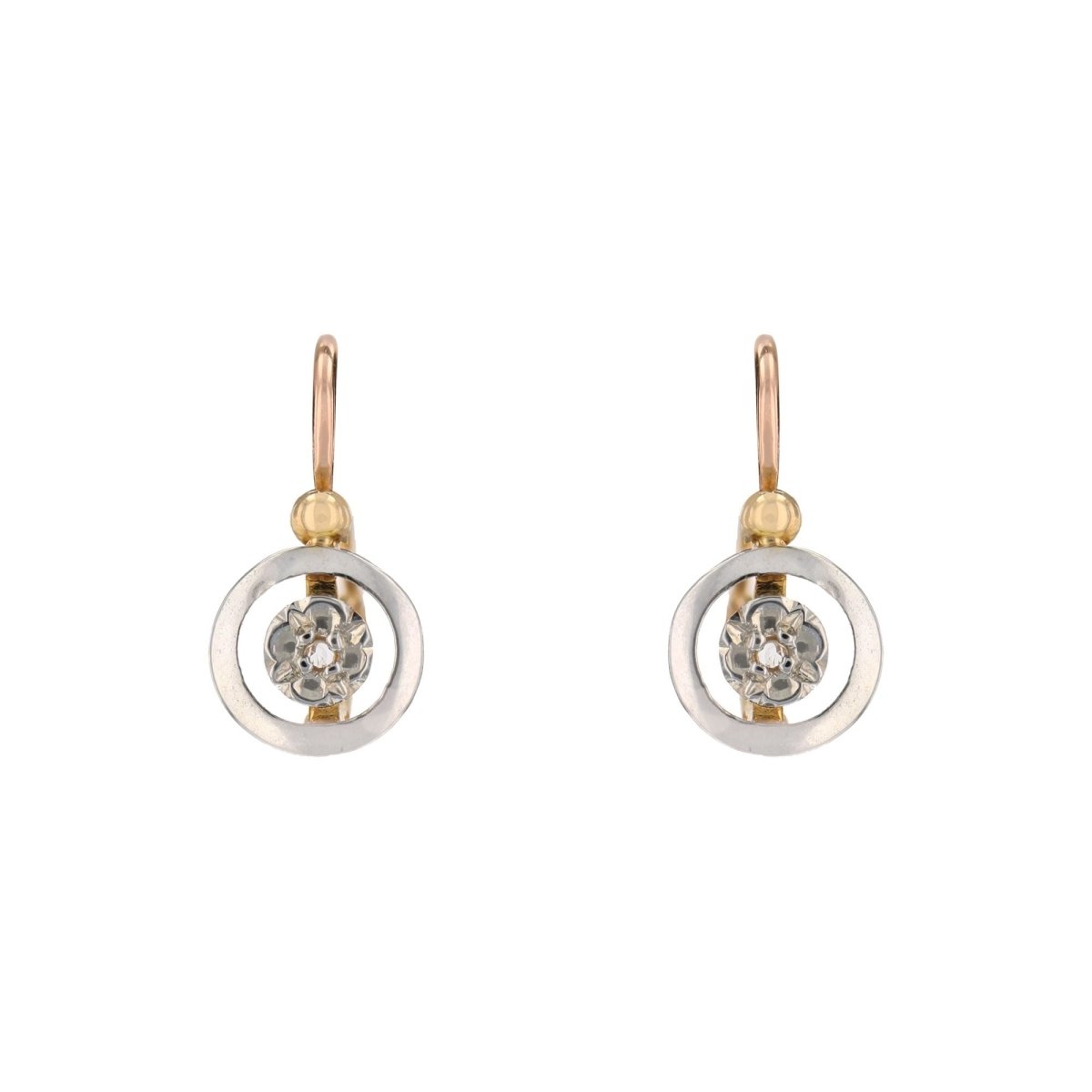 Petites dormeuses anciennes deux ors - Castafiore