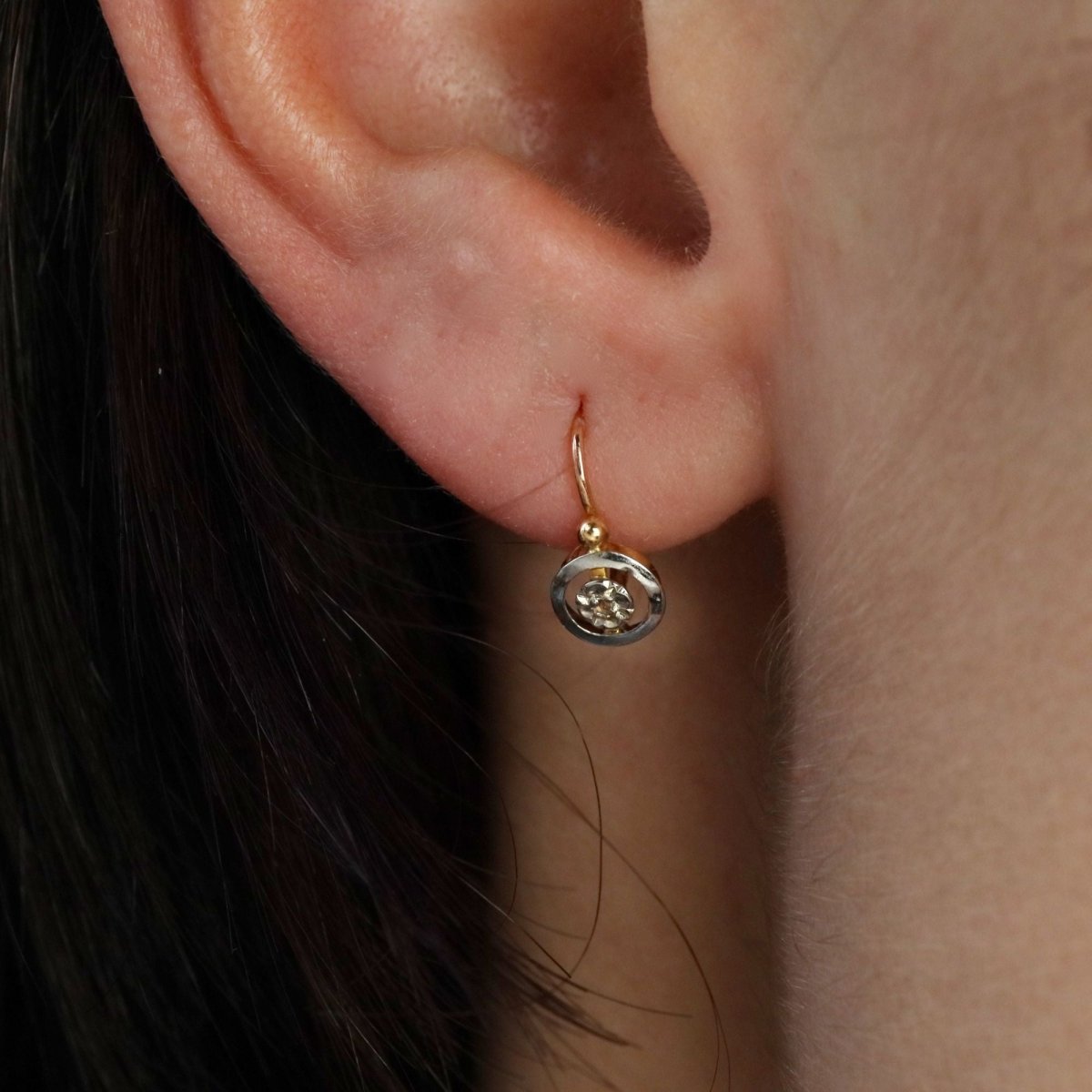 Petites dormeuses anciennes deux ors - Castafiore