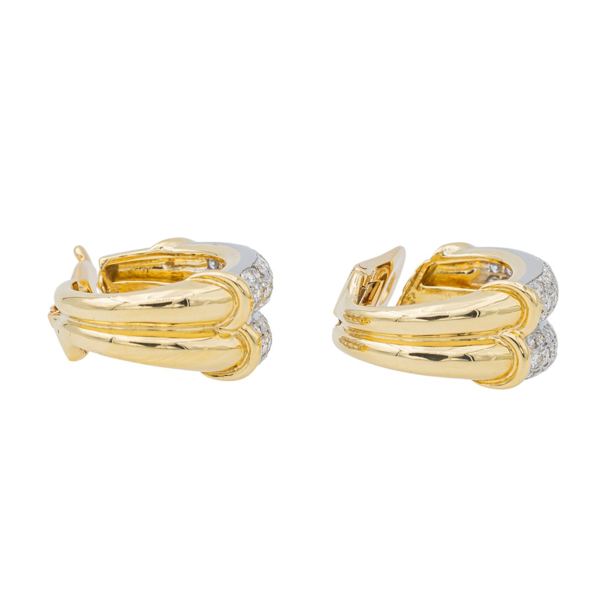 Piaget Boucles d'oreilles Créoles Or jaune Diamant - Castafiore