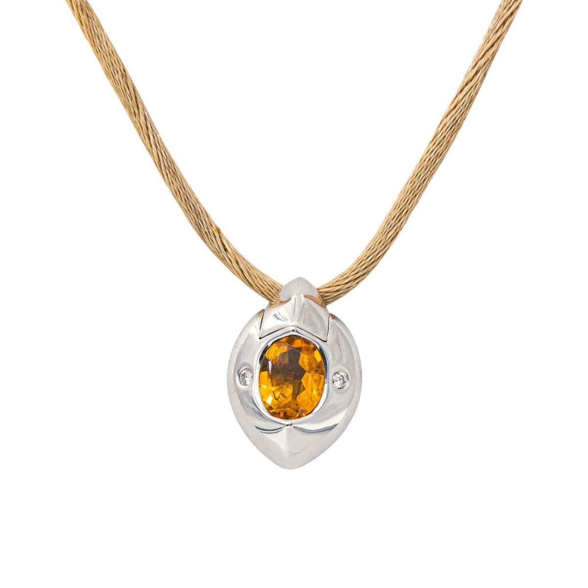 Piaget Collier Pendentif Or blanc Citrine - Castafiore