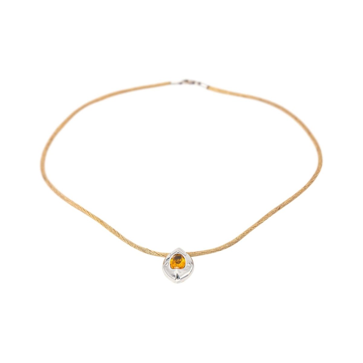 Piaget Collier Pendentif Or blanc Citrine - Castafiore