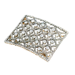 Plaque de cheveux en or jaune, argent et diamants - Castafiore