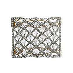 Plaque de cheveux en or jaune, argent et diamants - Castafiore