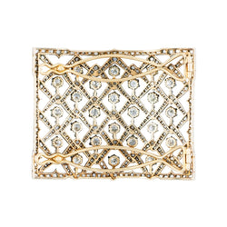 Plaque de cheveux en or jaune, argent et diamants - Castafiore