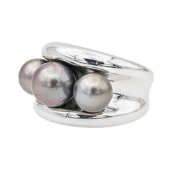 Poiray Bague Cocktail Fidji Or blanc Perle - Castafiore