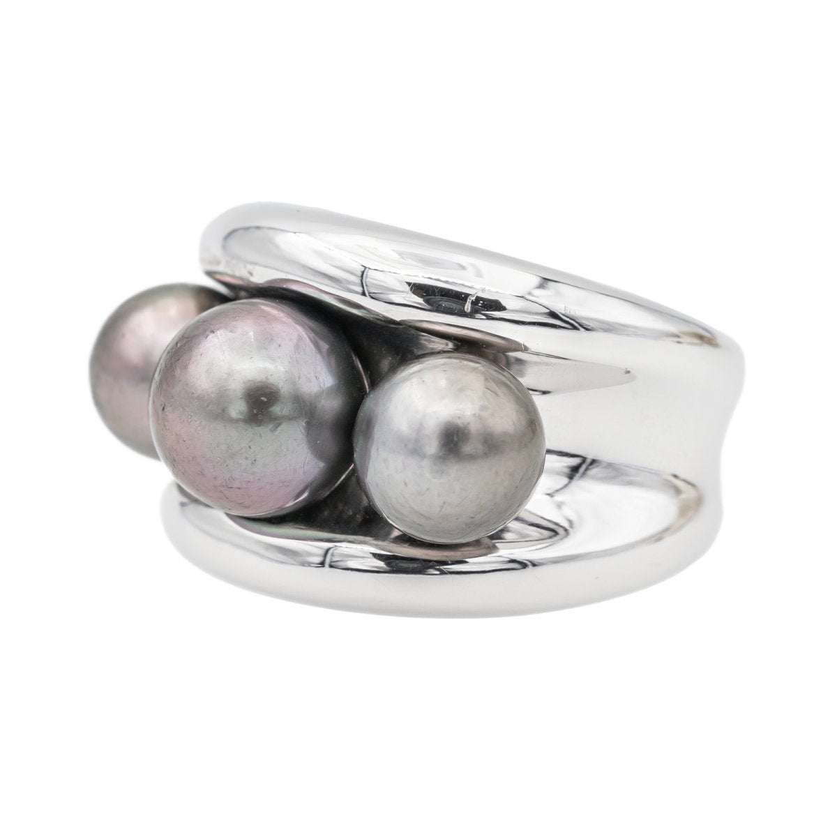 Poiray Bague Cocktail Fidji Or blanc Perle - Castafiore