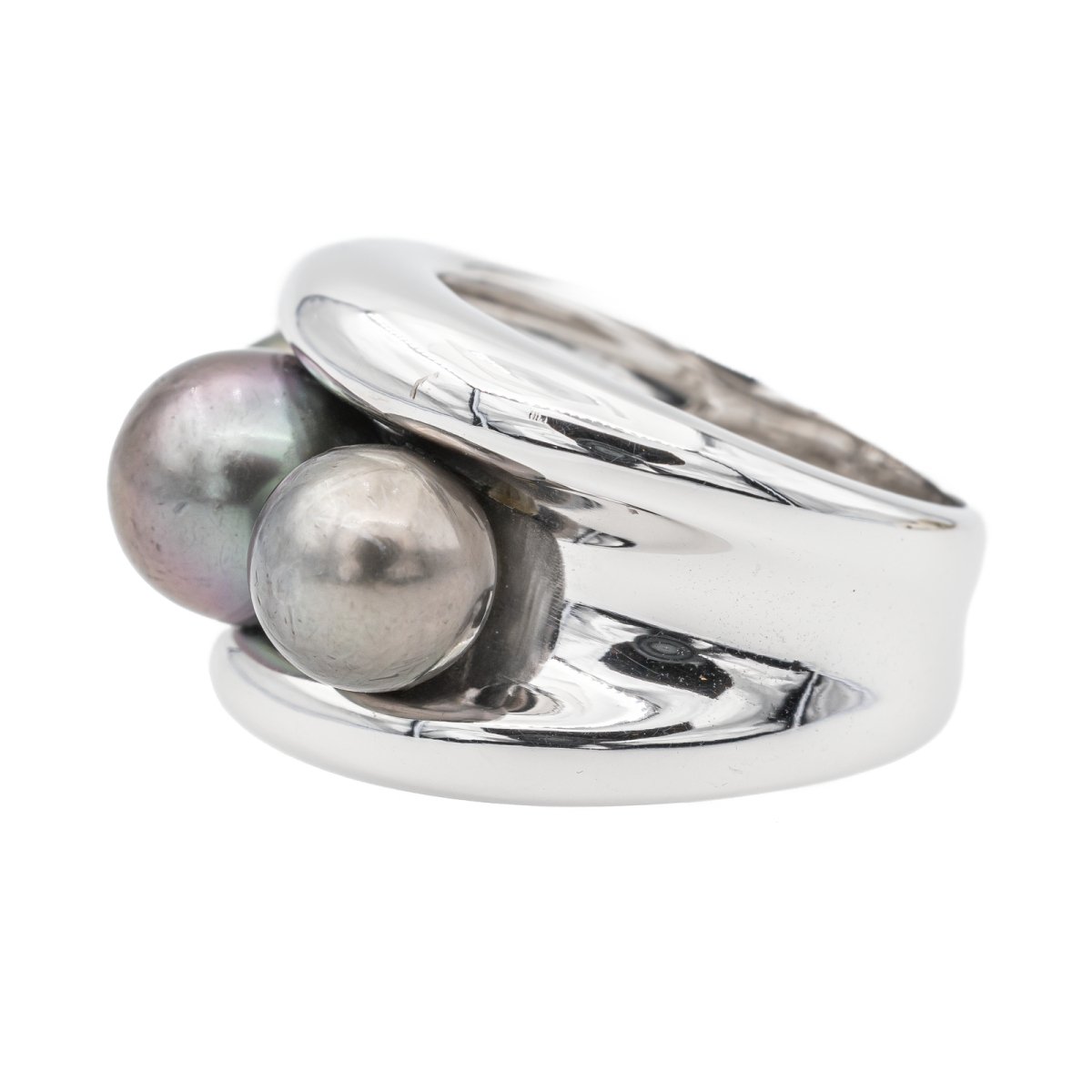 Poiray Bague Cocktail Fidji Or blanc Perle - Castafiore