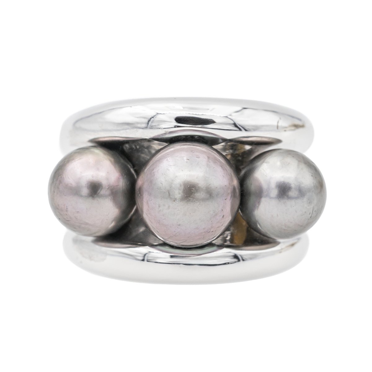 Poiray Bague Cocktail Fidji Or blanc Perle - Castafiore