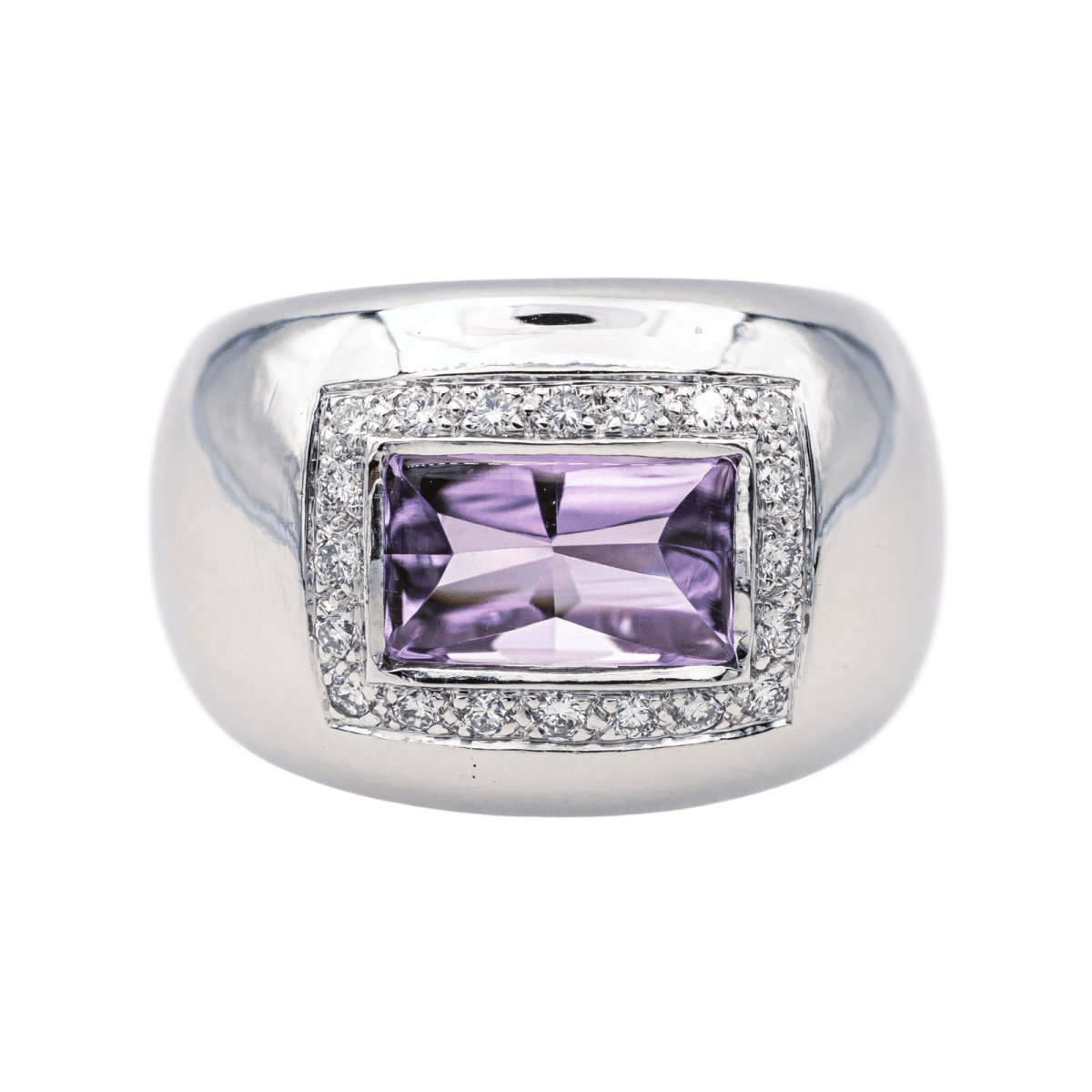 Poiray Bague Thessalie Or blanc Améthyste - Castafiore