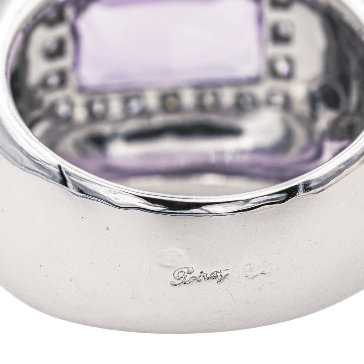 Poiray Bague Thessalie Or blanc Améthyste - Castafiore