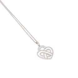 POIRAY Collier coeur entrelacé or blanc diamants - Castafiore