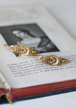 Poissardes Anciennes Coeur et Fleur Email sur Or - Castafiore