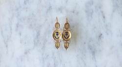 Poissardes Anciennes Coeur et Fleur Email sur Or - Castafiore