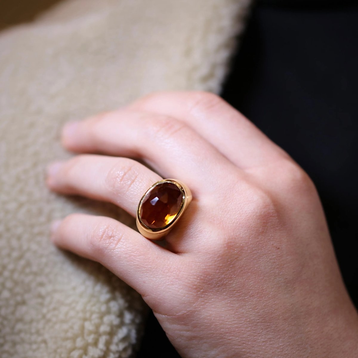 POMELLATO - Bague Iceberg en or rose et citrine