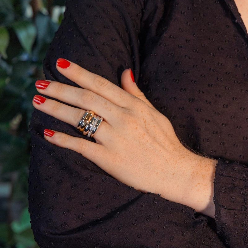 Pomellato Bague Tubolare Or blanc Diamant - Castafiore