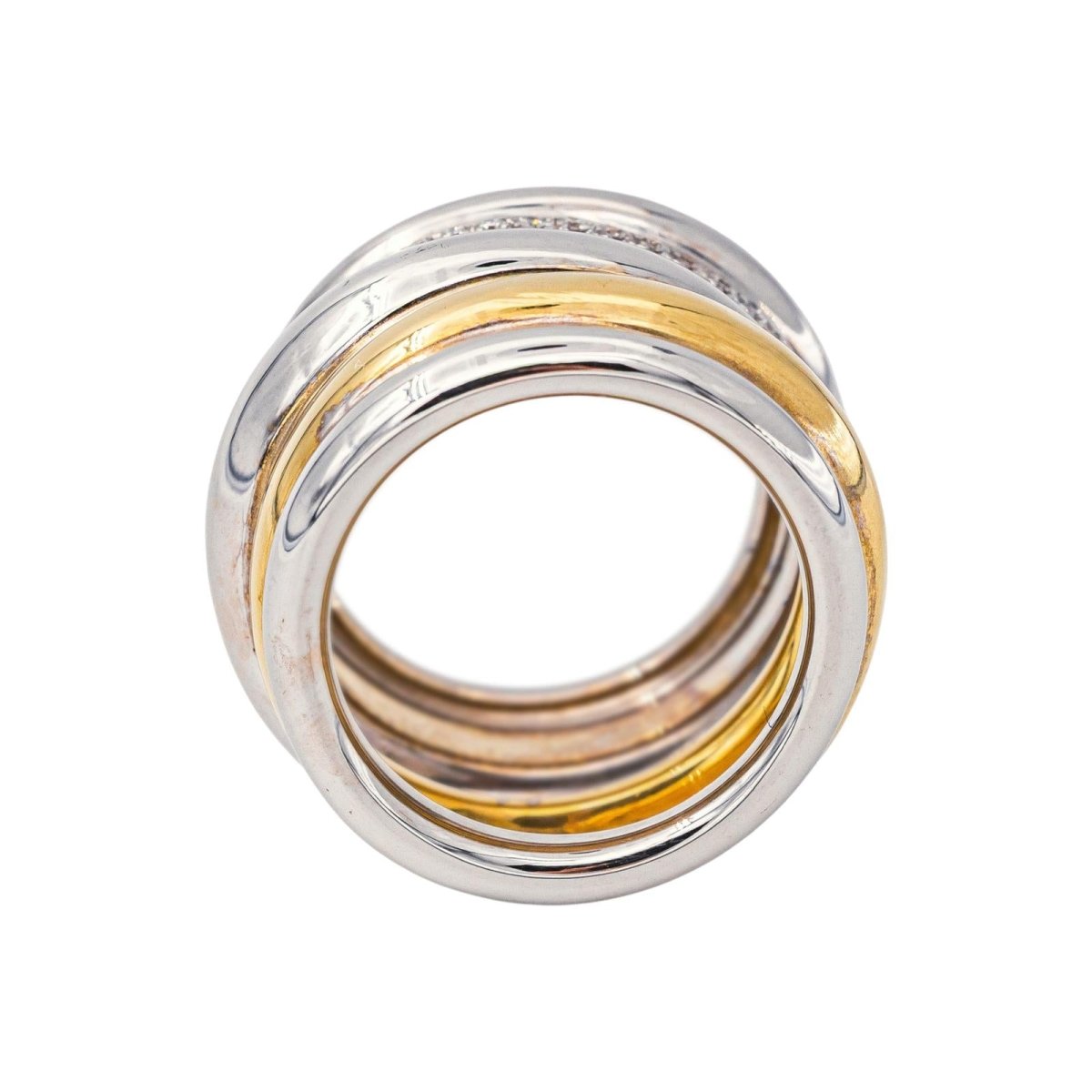 Pomellato Bague Tubolare Or blanc Diamant - Castafiore
