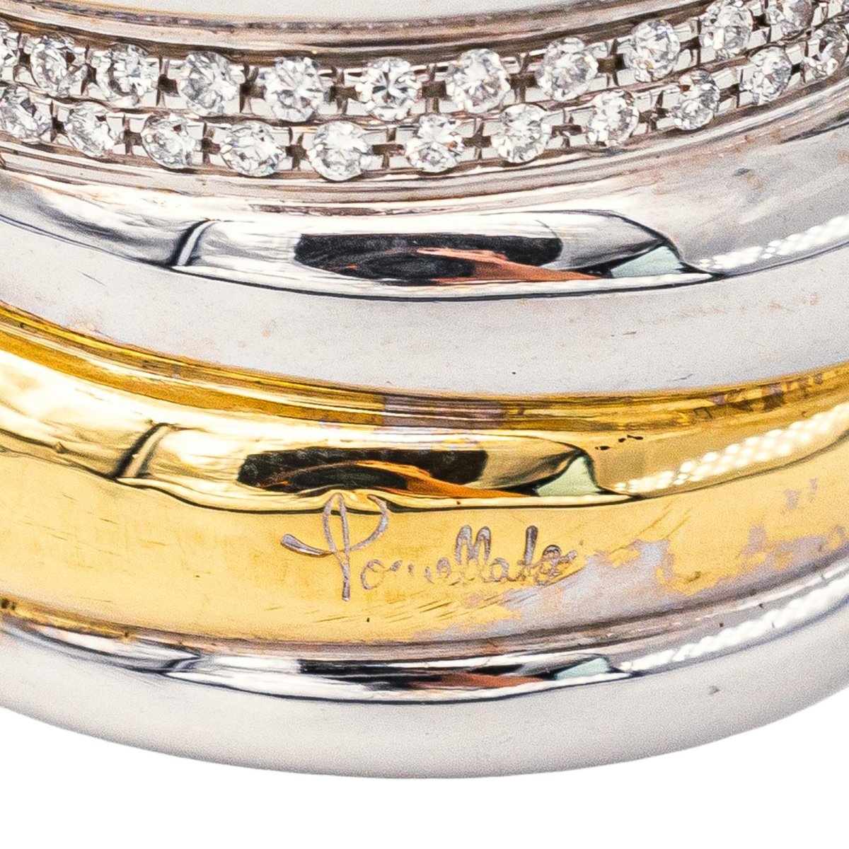 Pomellato Bague Tubolare Or blanc Diamant - Castafiore
