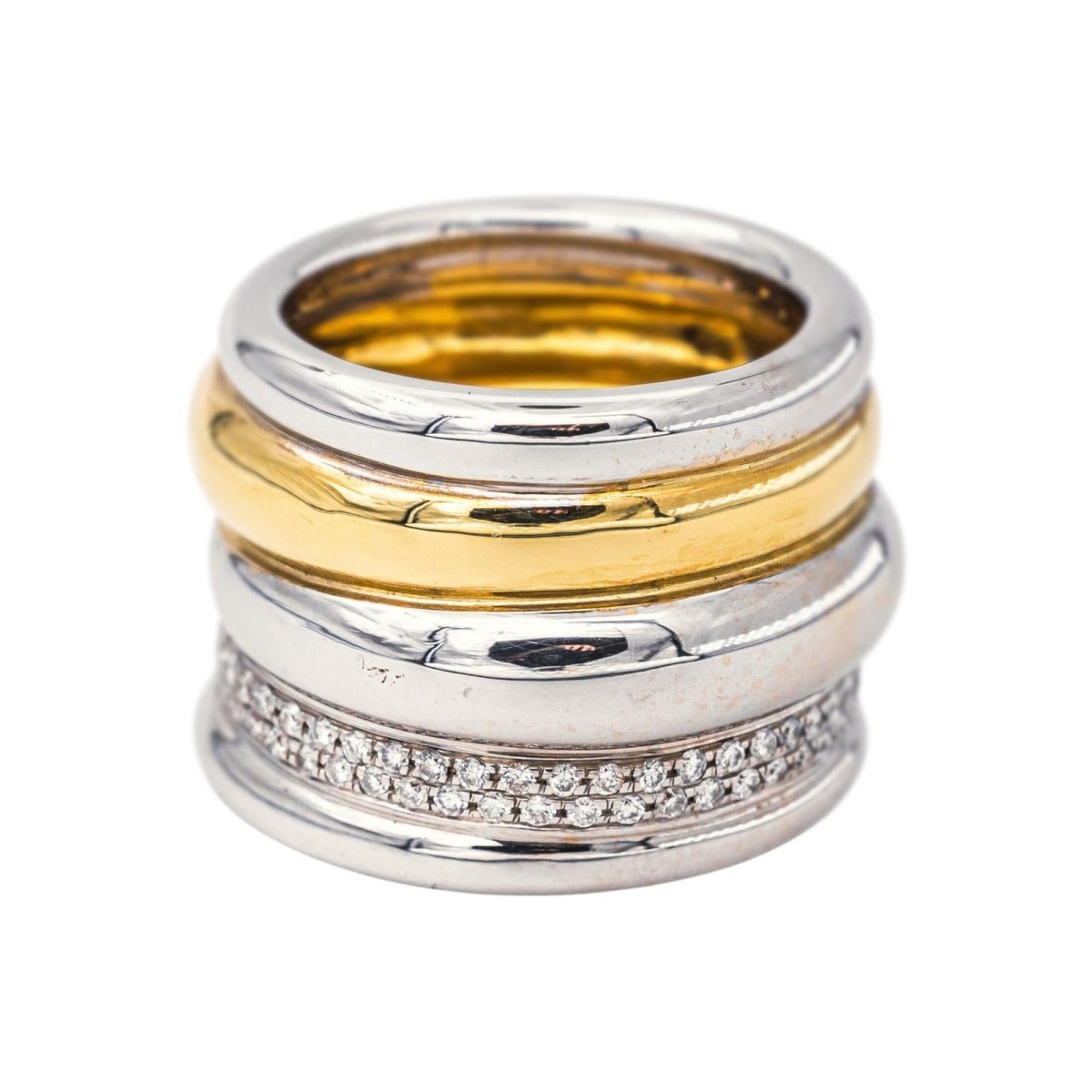 Pomellato Bague Tubolare Or blanc Diamant - Castafiore