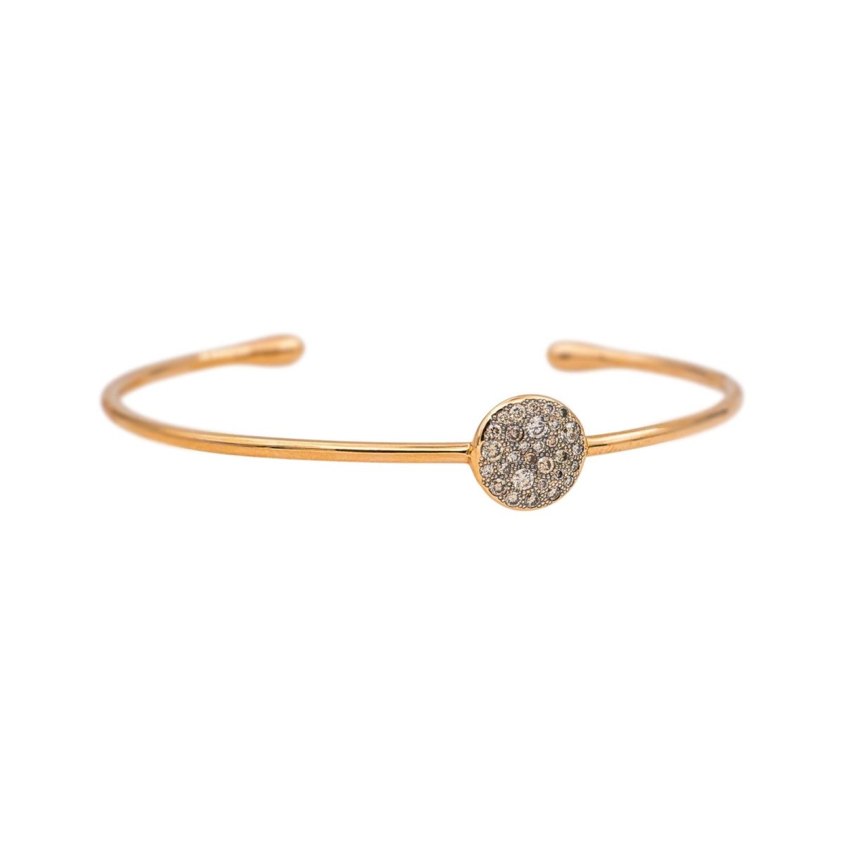 Pomellato Bracelet Demi Jonc Sabbia Or rose Diamant brun - Castafiore