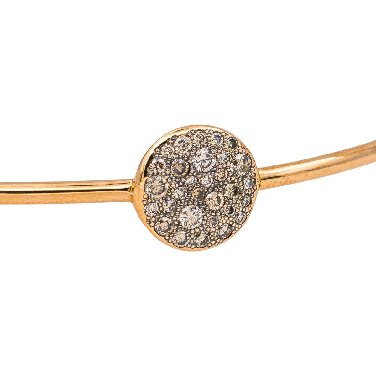Pomellato Bracelet Demi Jonc Sabbia Or rose Diamant brun - Castafiore
