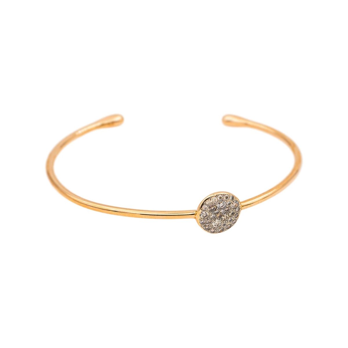 Pomellato Bracelet Demi Jonc Sabbia Or rose Diamant brun - Castafiore