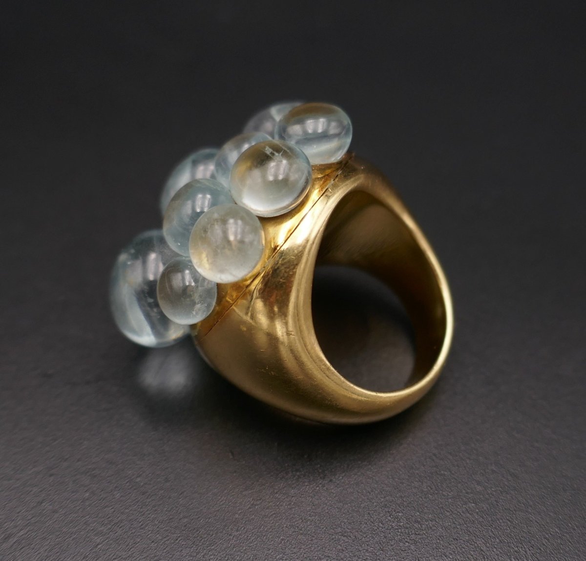 Pomellato Collection Mora, Bague Aigues Marines, Or Jaune 18 Carats. - Castafiore