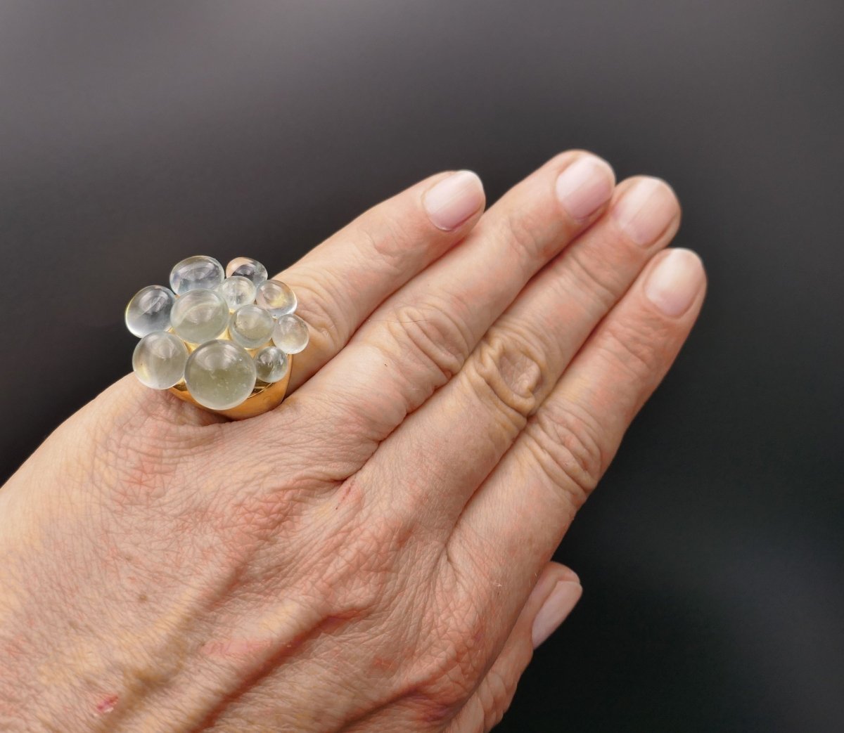 Pomellato Collection Mora, Bague Aigues Marines, Or Jaune 18 Carats. - Castafiore