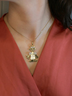 POMELLATO Pendentif Petite Reine articulé 2 ors diamants - Castafiore