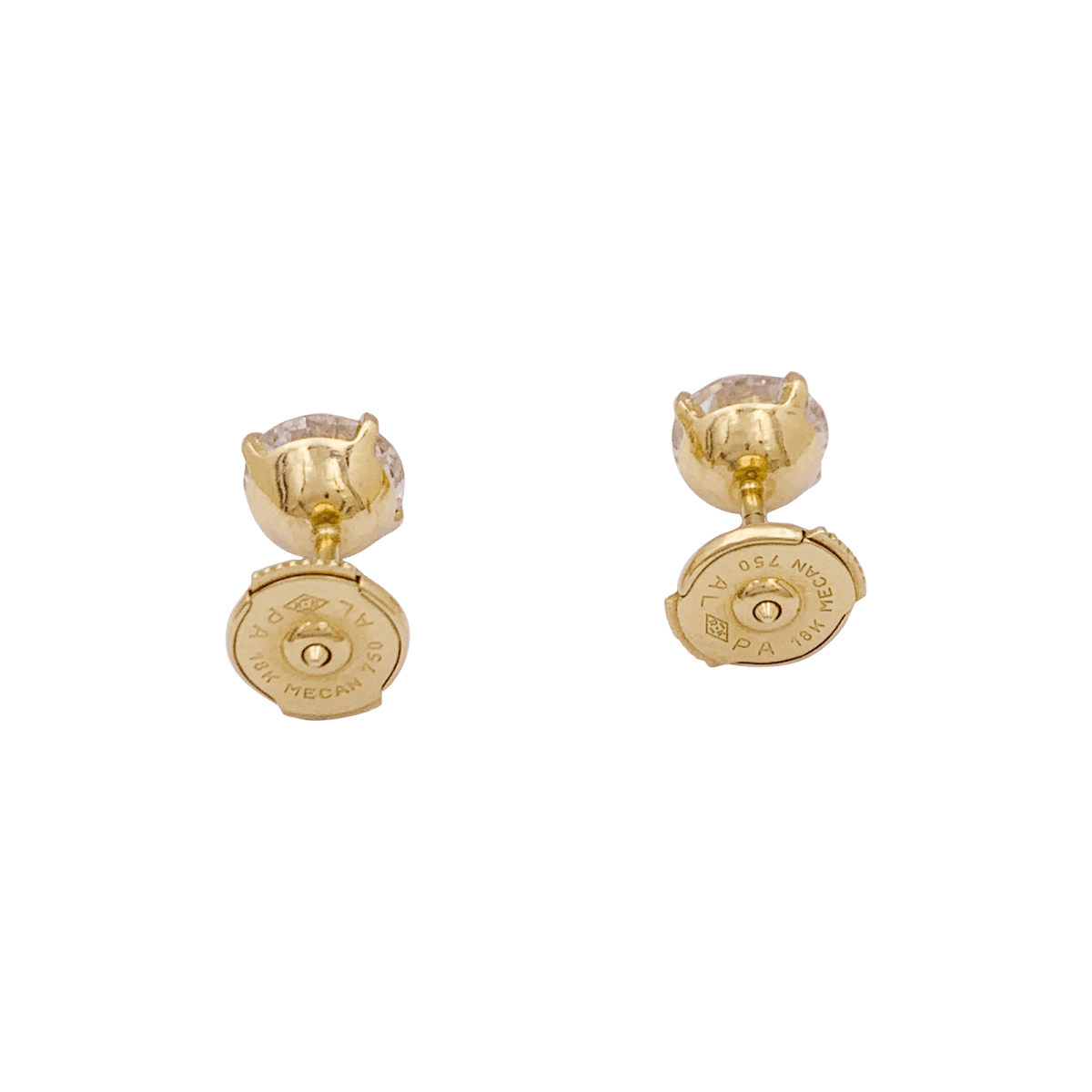 Puces d'oreille diamant, or jaune. - Castafiore