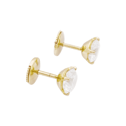 Puces d'oreille diamant, or jaune. - Castafiore