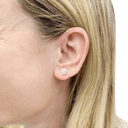 Puces d'oreille diamant, or jaune. - Castafiore