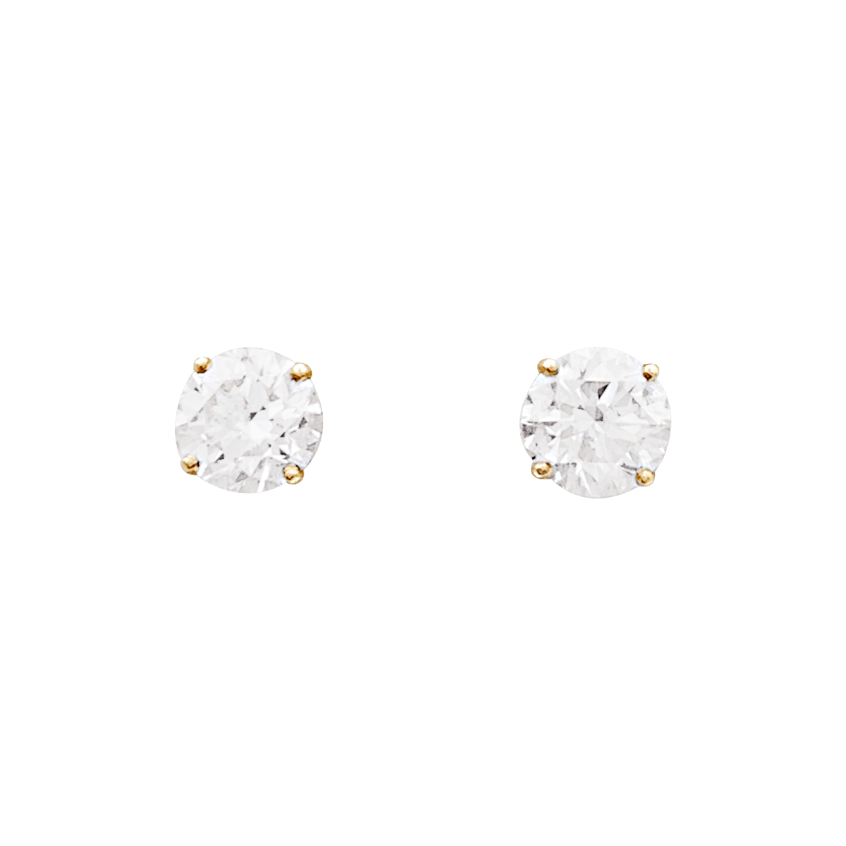 Puces d'oreille diamant, or jaune. - Castafiore