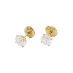 Puces d'oreille diamant, or jaune. - Castafiore