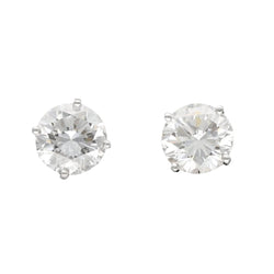 Puces d'oreilles diamants de 1,22 Cts en or gris 18k. E - F - VVS1 - SI1. Système Alpa. Certifiés HRD. - Castafiore