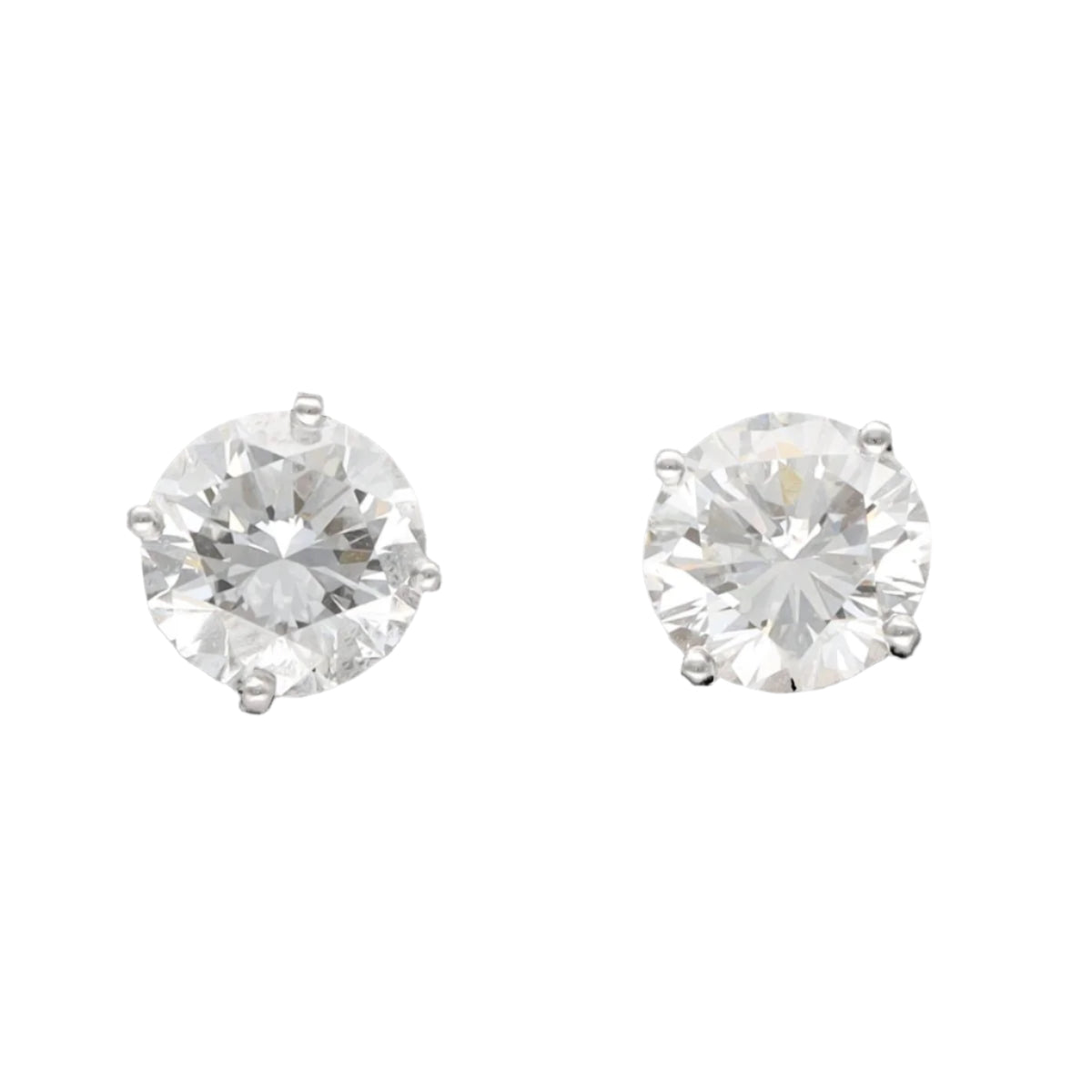 Puces d'oreilles diamants de 1,22 Cts en or gris 18k. E - F - VVS1 - SI1. Système Alpa. Certifiés HRD. - Castafiore