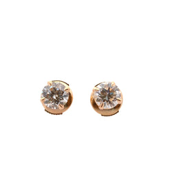Puces d'oreilles diamants en or jaune et diamants - Castafiore